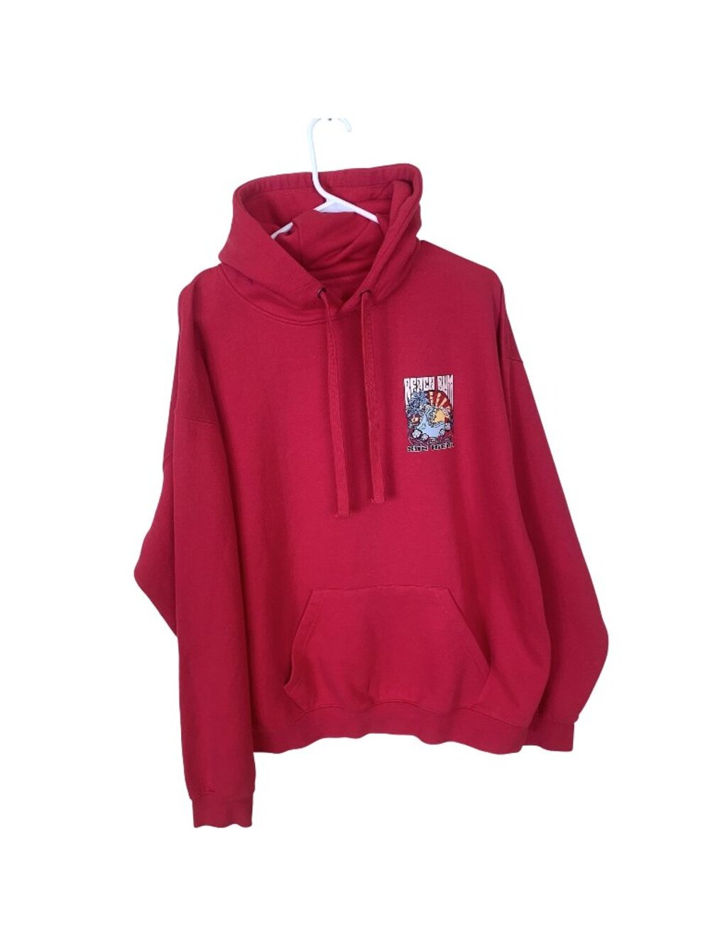 Beach Bum Pacific & Co Red Hoodie San Diego Graphic X-Large XL Hot Pink Unisex